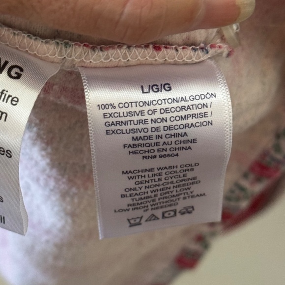 Lanz of Salzburg Vintage flannel hearts winter nightgown PJs Pajamas - Picture 5 of 6